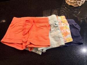 Carter's Baby Girl Cotton Drawstring French Terry Shorts Multipack 4-Pack - Sz9M